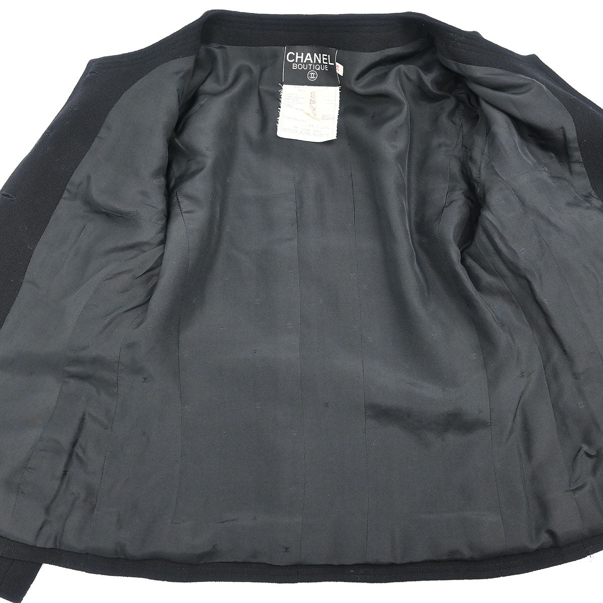Chanel Setup Suit Jacket Skirt Black #38