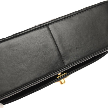 Chanel 1991-1994 Black Lambskin Medium Diana Shoulder Bag