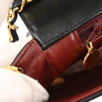 Chanel 1991-1994 Black Lambskin Medium Diana Shoulder Bag