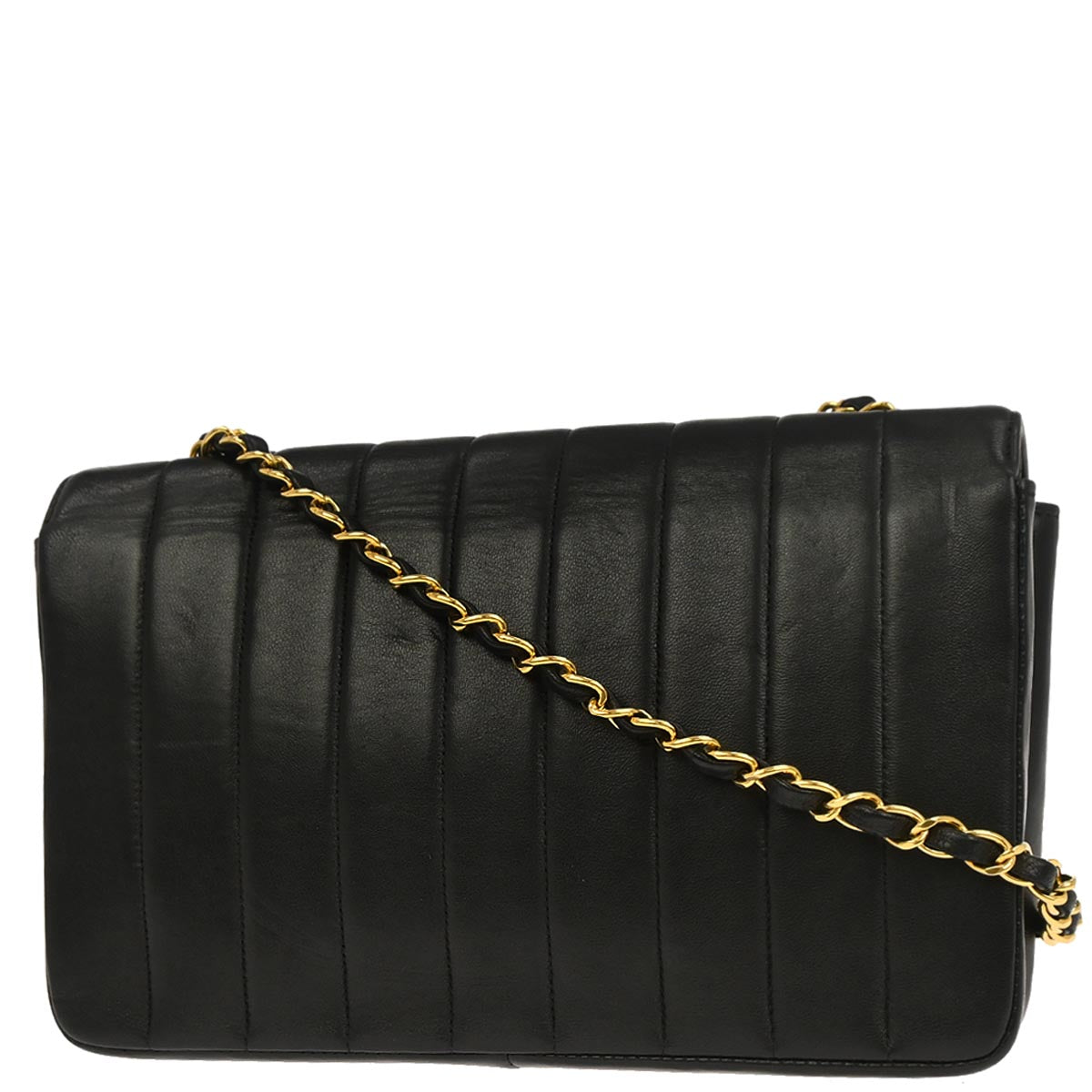 Chanel Black Lambskin Mademoiselle Single Flap Shoulder Bag