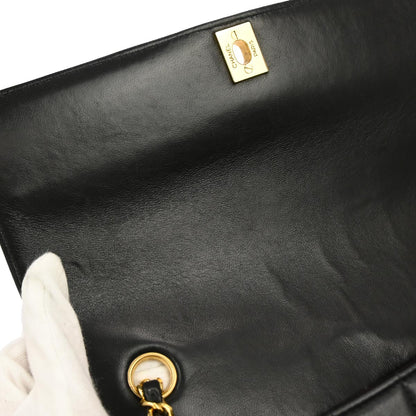 Chanel Black Lambskin Mademoiselle Single Flap Shoulder Bag