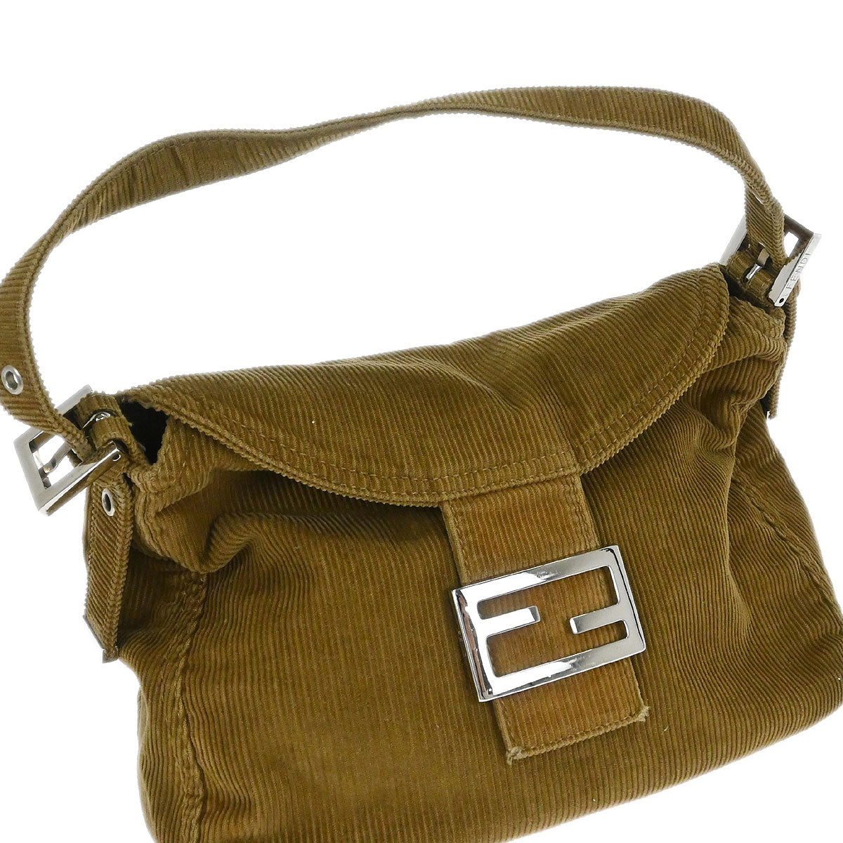 Fendi Brown Corduroy Handbag