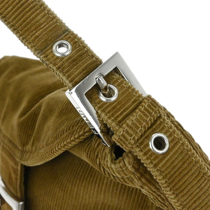 Fendi Brown Corduroy Handbag