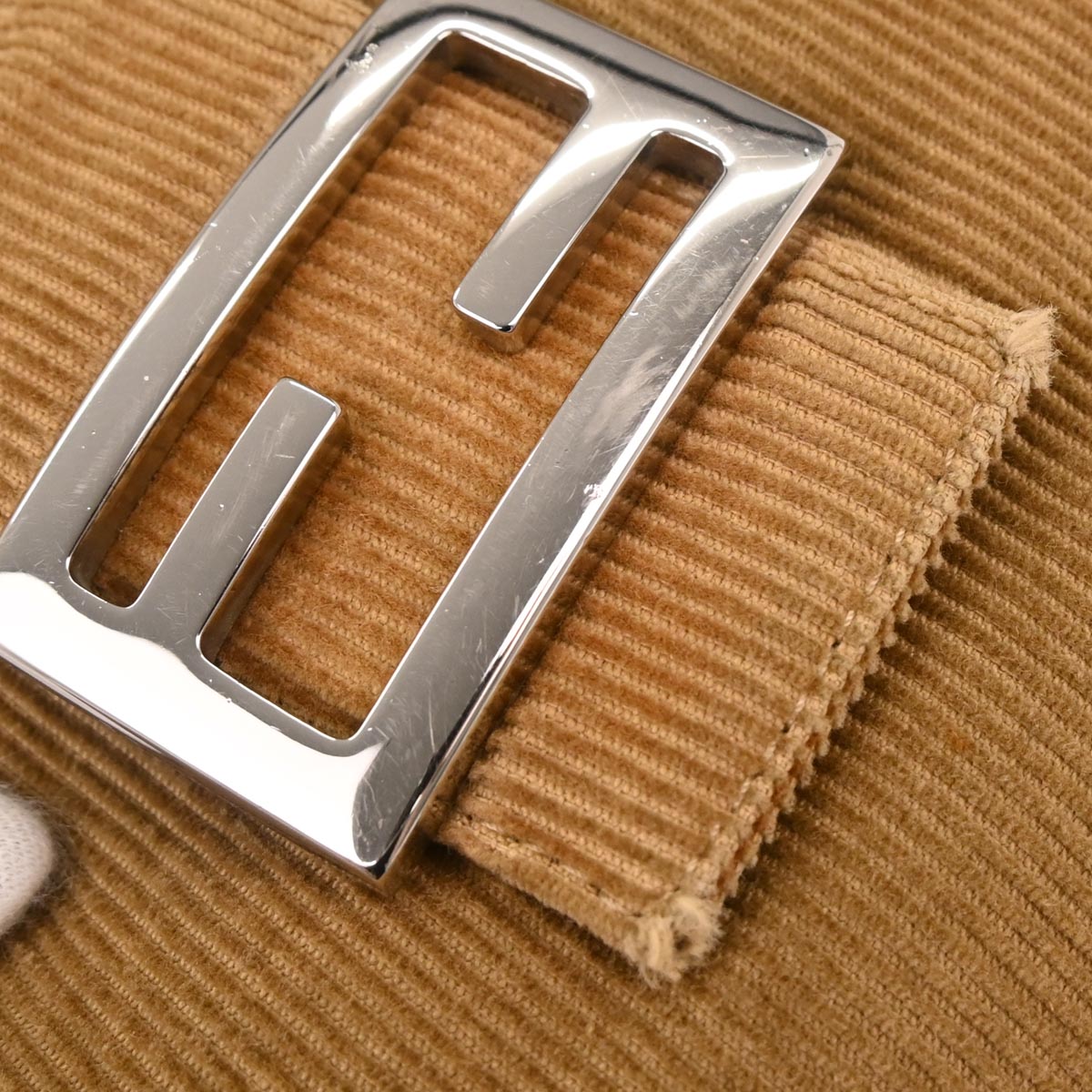 Fendi Brown Corduroy Handbag