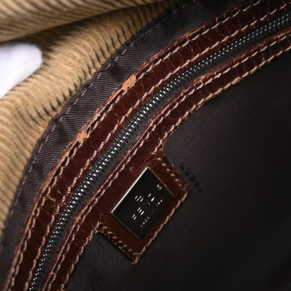 Fendi Brown Corduroy Handbag