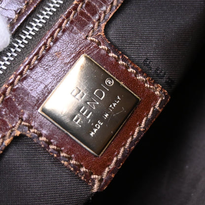 Fendi Brown Corduroy Handbag