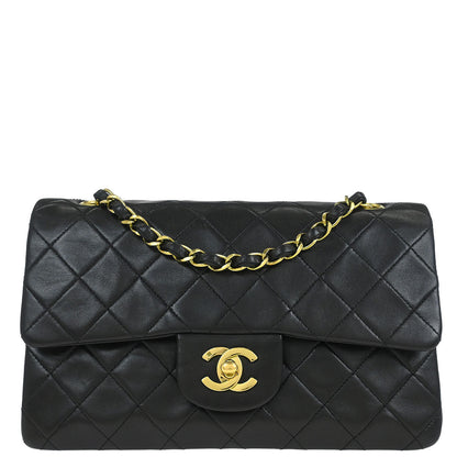 Chanel Black Lambskin Small Classic Double Flap Shoulder Bag