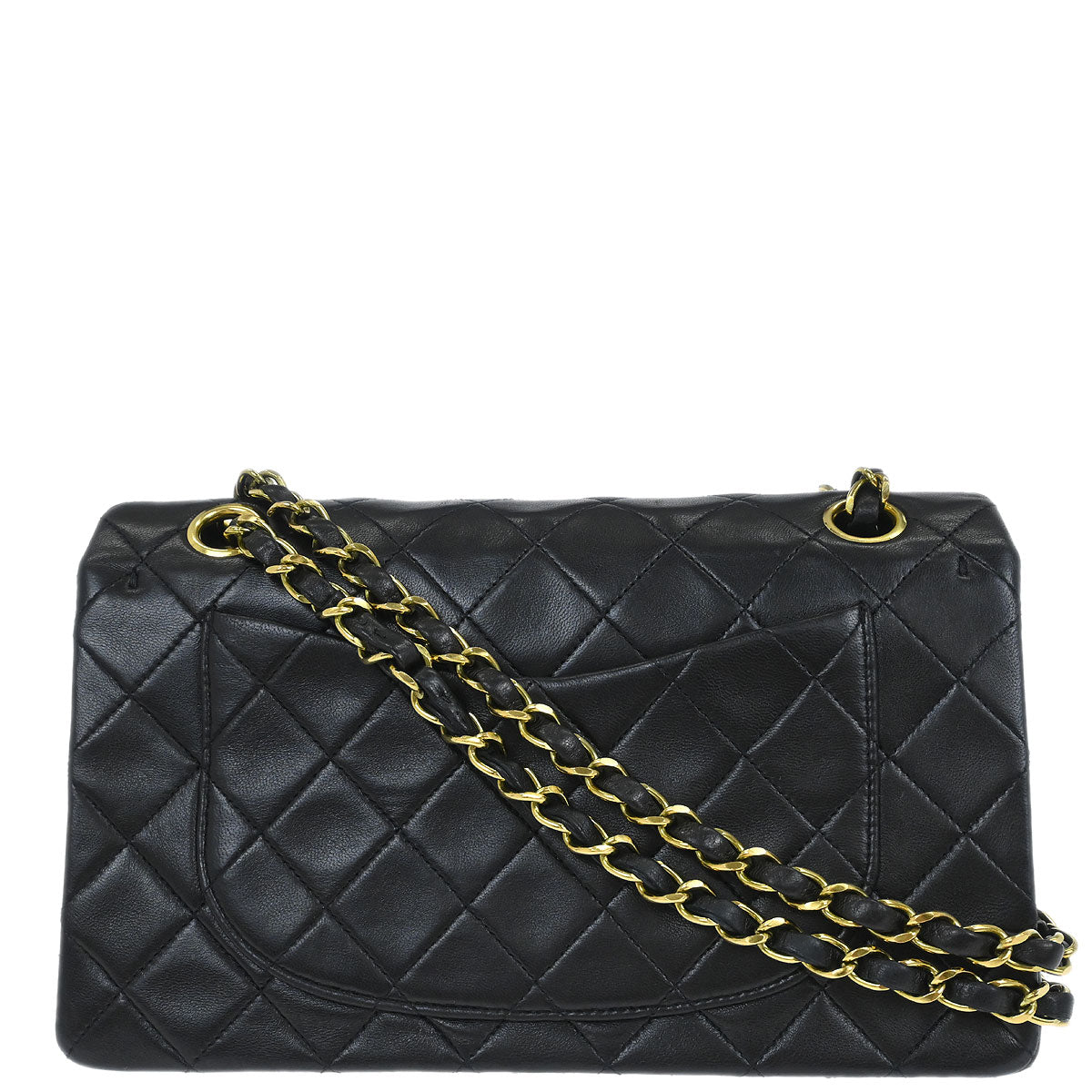 Chanel Black Lambskin Small Classic Double Flap Shoulder Bag