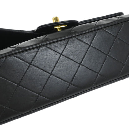 Chanel Black Lambskin Small Classic Double Flap Shoulder Bag