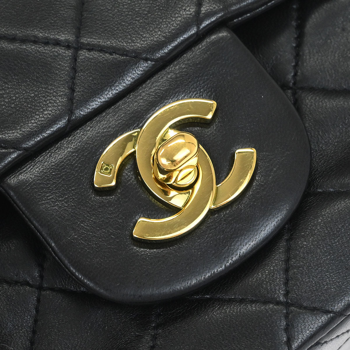 Chanel Black Lambskin Small Classic Double Flap Shoulder Bag