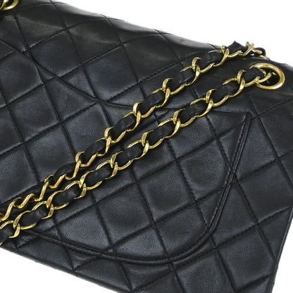 Chanel Black Lambskin Small Classic Double Flap Shoulder Bag