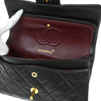 Chanel Black Lambskin Small Classic Double Flap Shoulder Bag