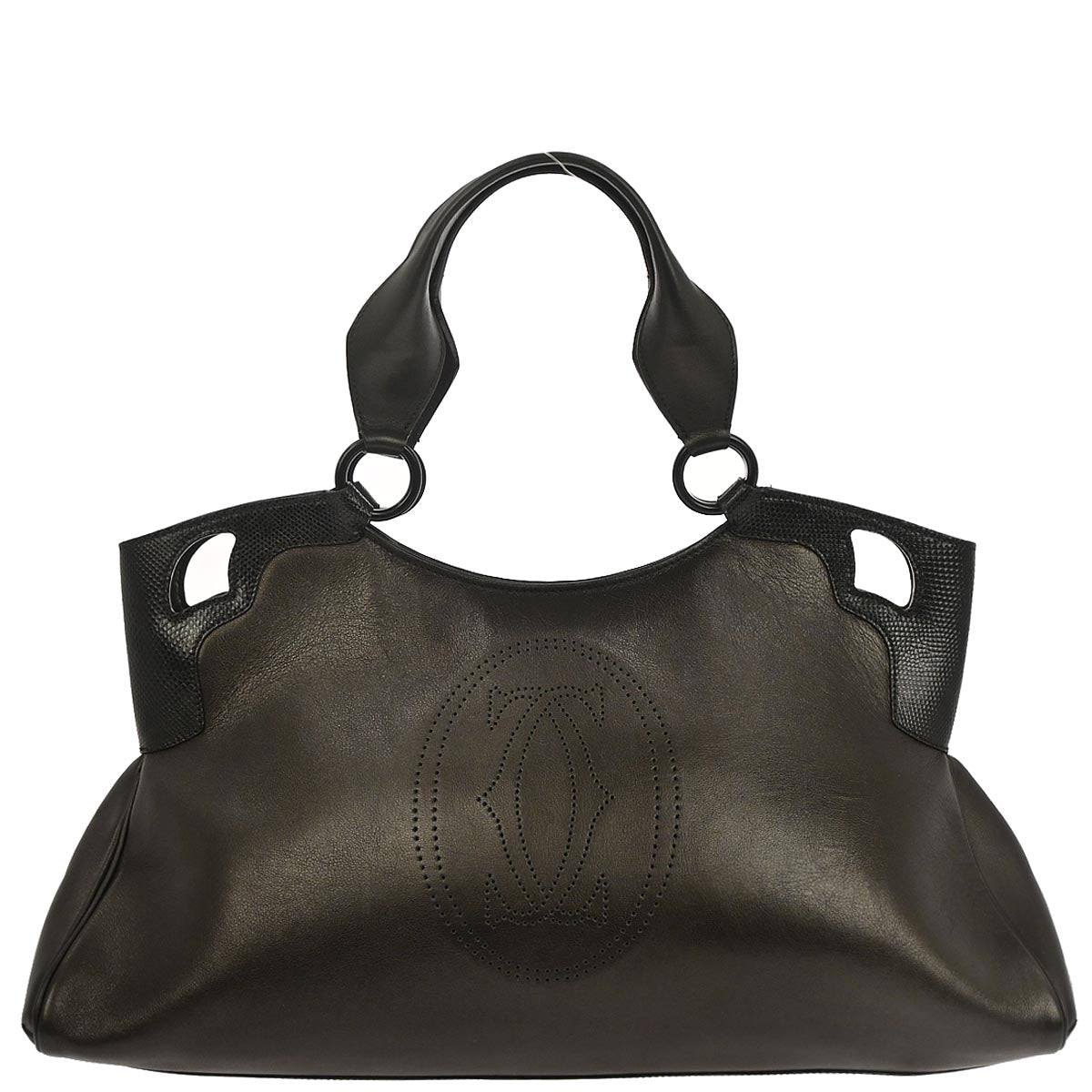 Cartier * Dark Brown Lizard Marcello Handbag