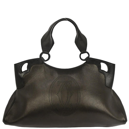 Cartier * Dark Brown Lizard Marcello Handbag