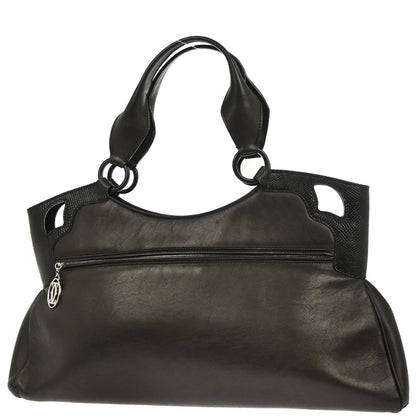 Cartier * Dark Brown Lizard Marcello Handbag