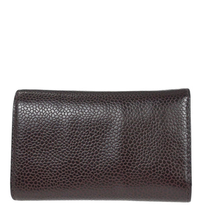 Chanel Key Case Brown Caviar Skin Small Good