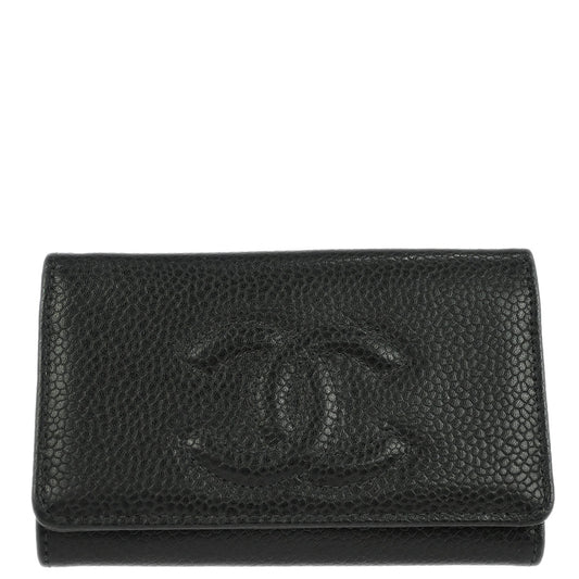 Chanel Black Caviar Skin Key Case Small Good