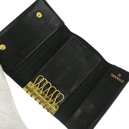 Chanel Black Caviar Skin Key Case Small Good