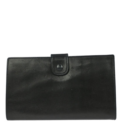 Chanel Black Lambskin Long Bifold Wallet