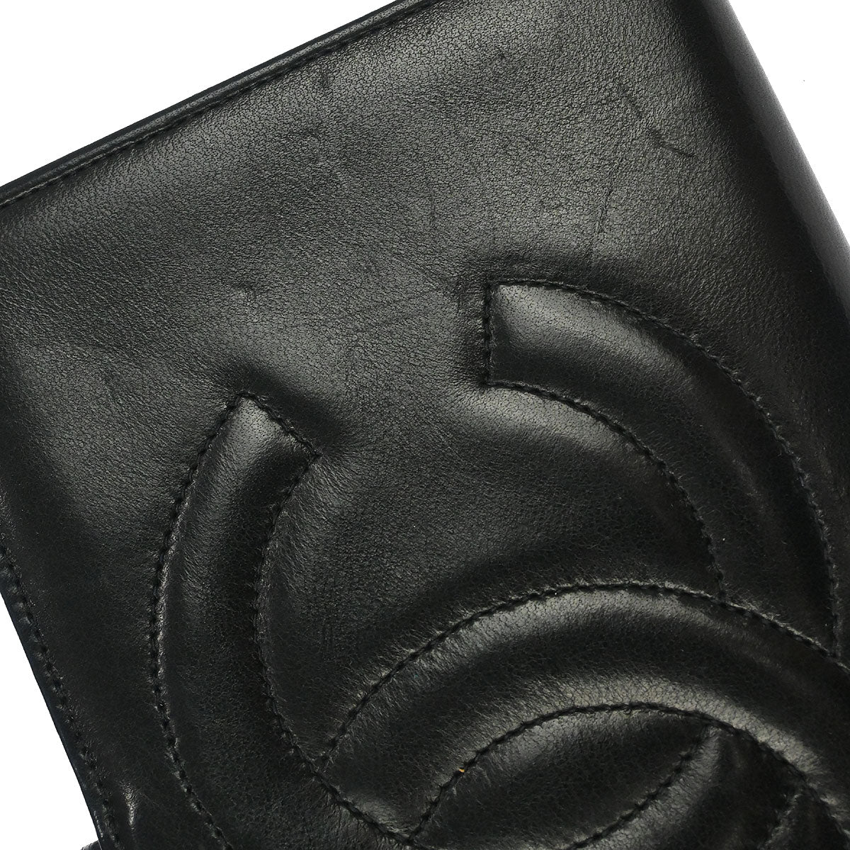 Chanel Black Lambskin Long Bifold Wallet
