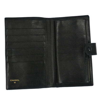 Chanel Black Lambskin Long Bifold Wallet