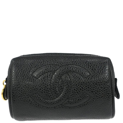 Chanel Black Caviar Skin Multi Pouch