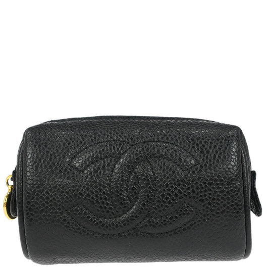 Chanel Black Caviar Skin Multi Pouch