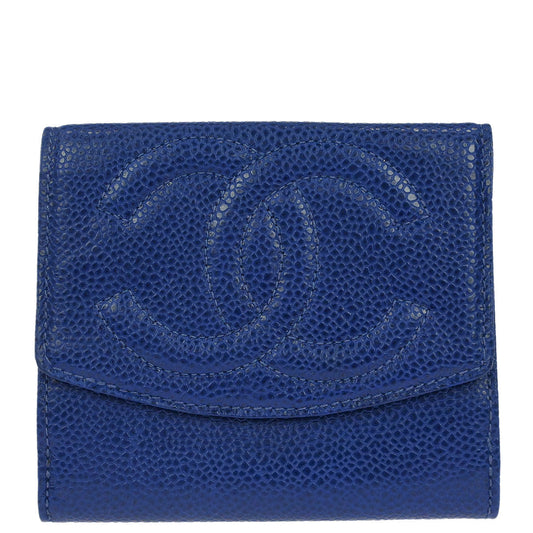 Chanel Blue Caviar Skin Coin Purse Wallet