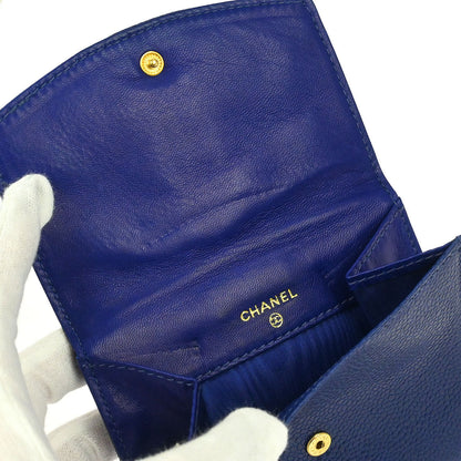 Chanel Blue Caviar Skin Coin Purse Wallet