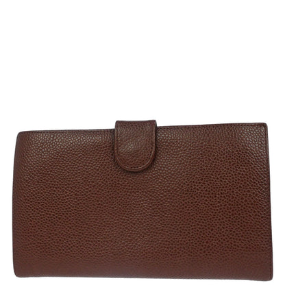 Chanel Brown Caviar Skin Long Bifold Wallet