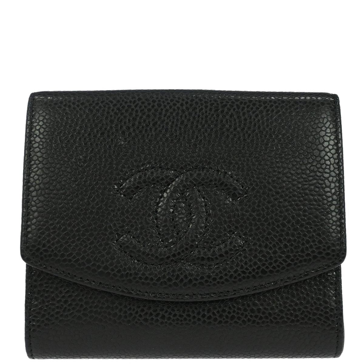 Chanel Black Caviar Skin Coin Purse Wallet