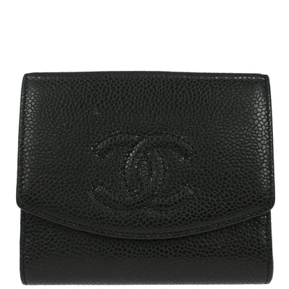 Chanel Black Caviar Skin Coin Purse Wallet