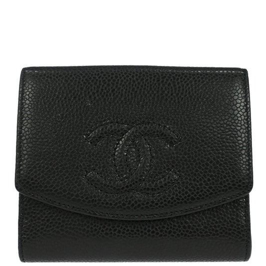 Chanel Black Caviar Skin Coin Purse Wallet