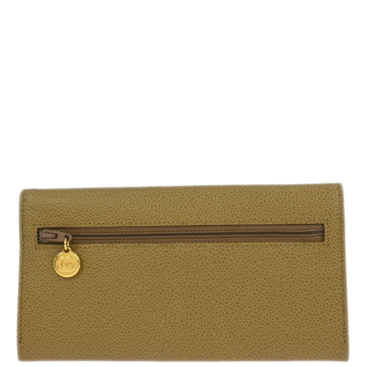 Chanel Beige Caviar Skin Long Wallet