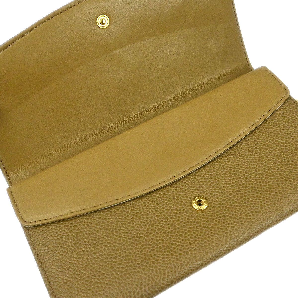 Chanel Beige Caviar Skin Long Wallet