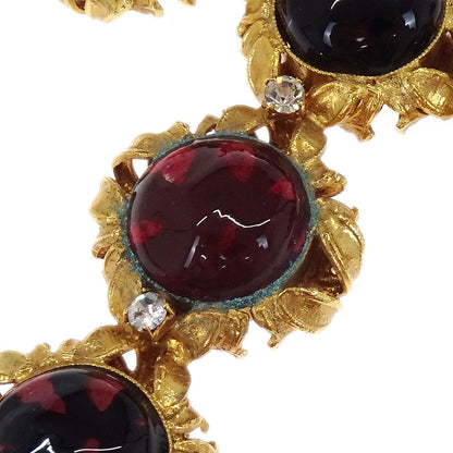 Chanel Gripoix Brooch Pin Cross Gold Rhinestone 94A