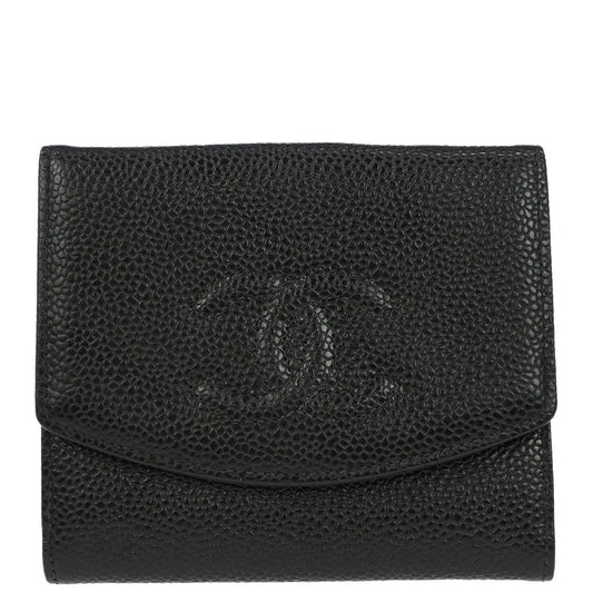 Chanel Black Caviar Skin Coin Purse Wallet