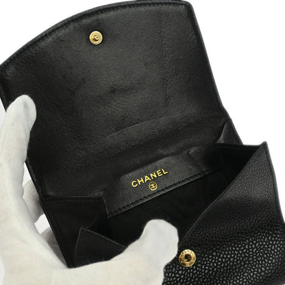 Chanel Black Caviar Skin Coin Purse Wallet
