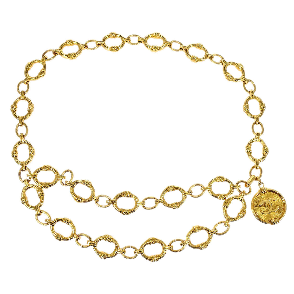 Chanel Chain Belt Medallion Gold 26 Small Good