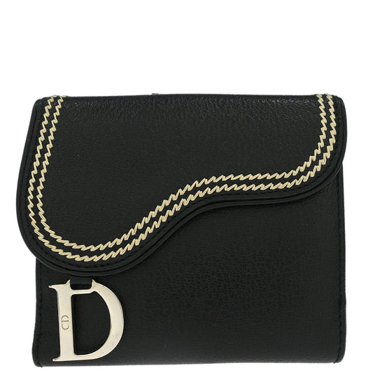 Christian Dior Black Saddle Wallet