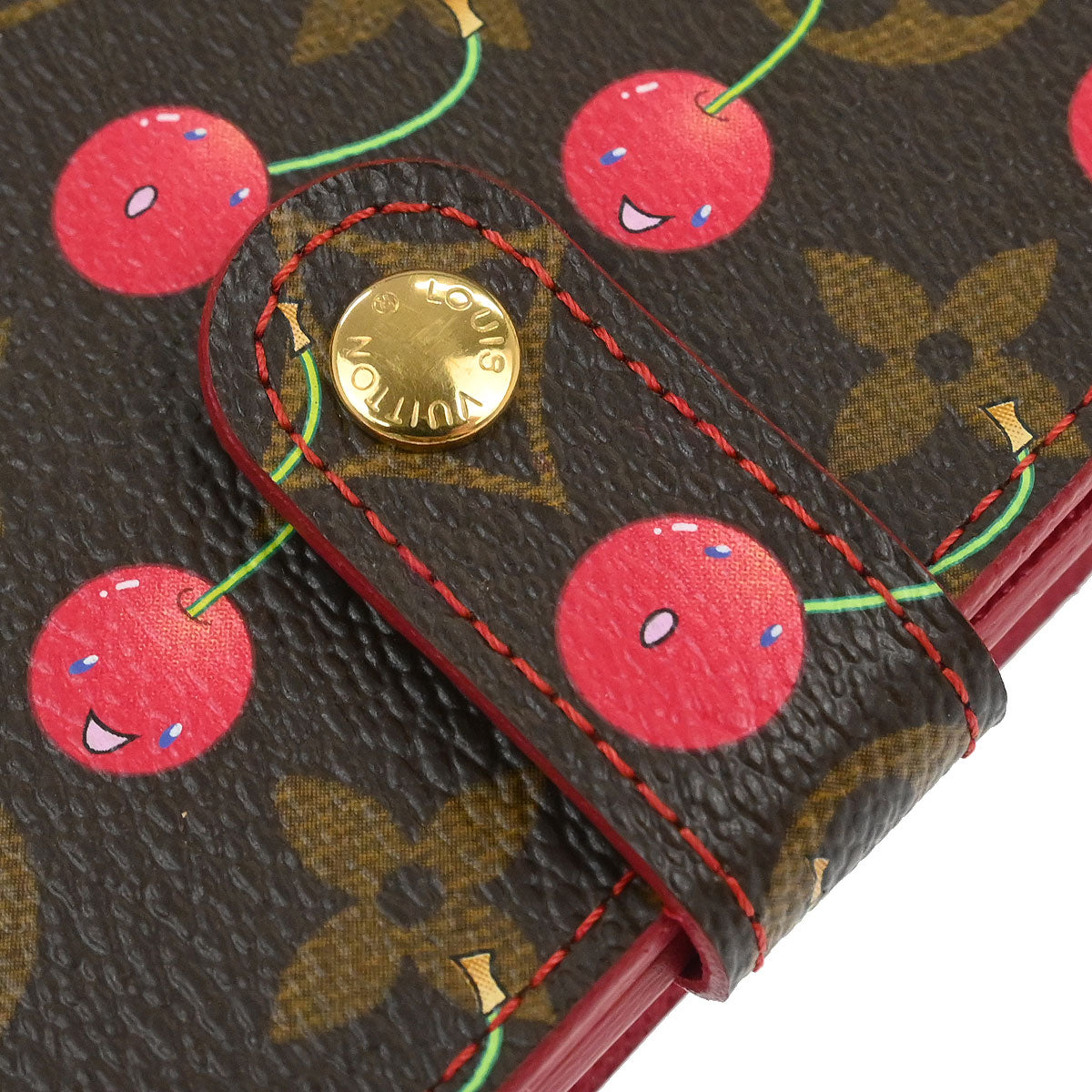 Louis Vuitton Monogram Cherry Compact Zip Wallet M95005