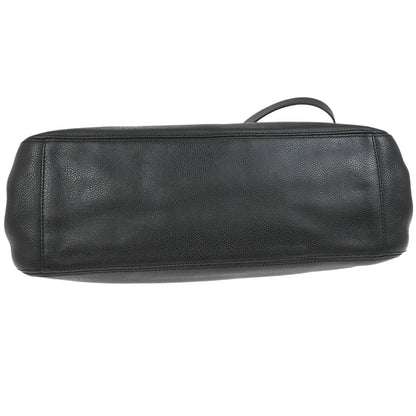 Chanel 1996-1997 Black Caviar Skin Chain Shoulder Tote Bag