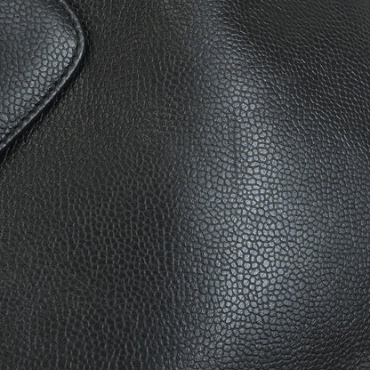 Chanel 1996-1997 Black Caviar Skin Chain Shoulder Tote Bag