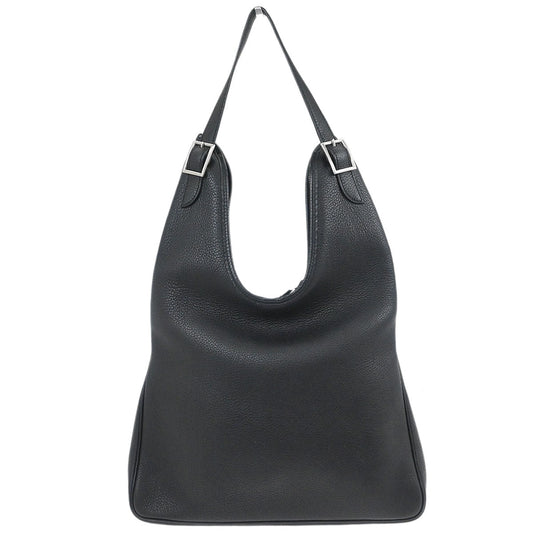 Hermes Black Taurillon Clemence Massai PM Shoulder Bag