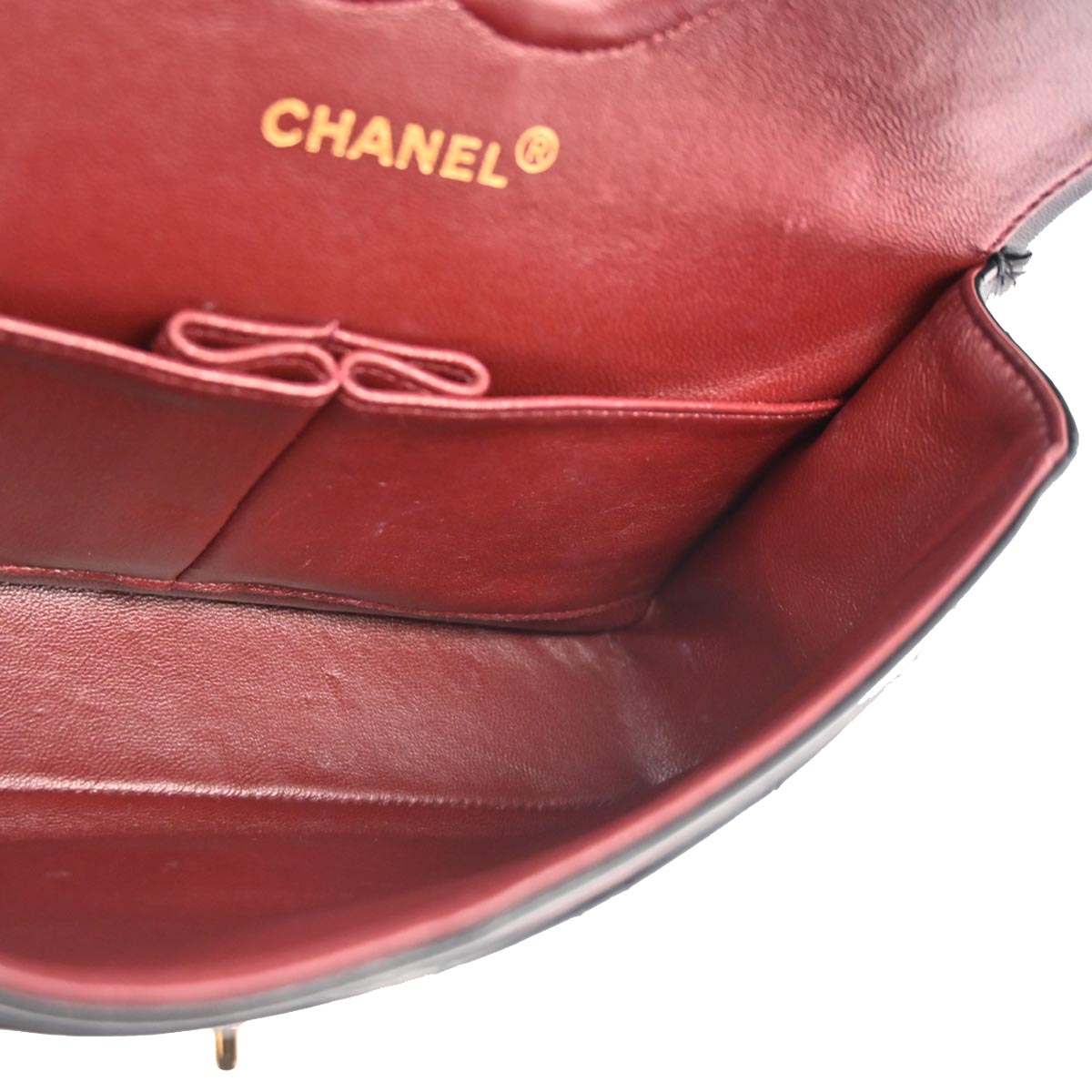 Chanel 1989-1991 Black Lambskin Medium Classic Double Flap Shoulder Bag