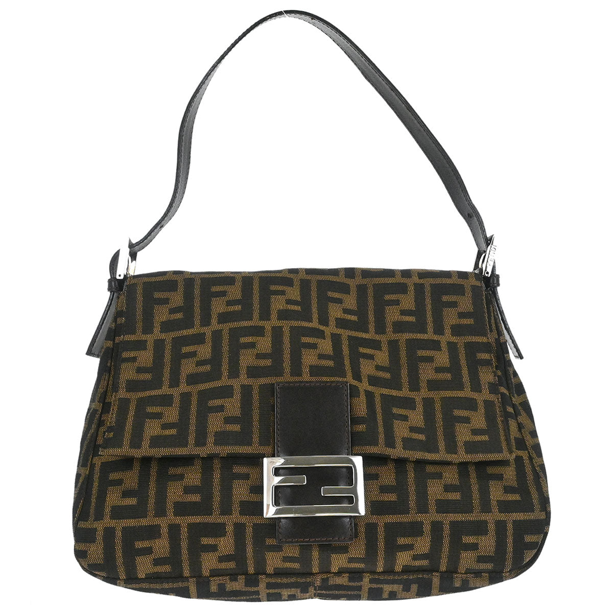 Fendi Brown Canvas Zucca Mamma Baguette Handbag