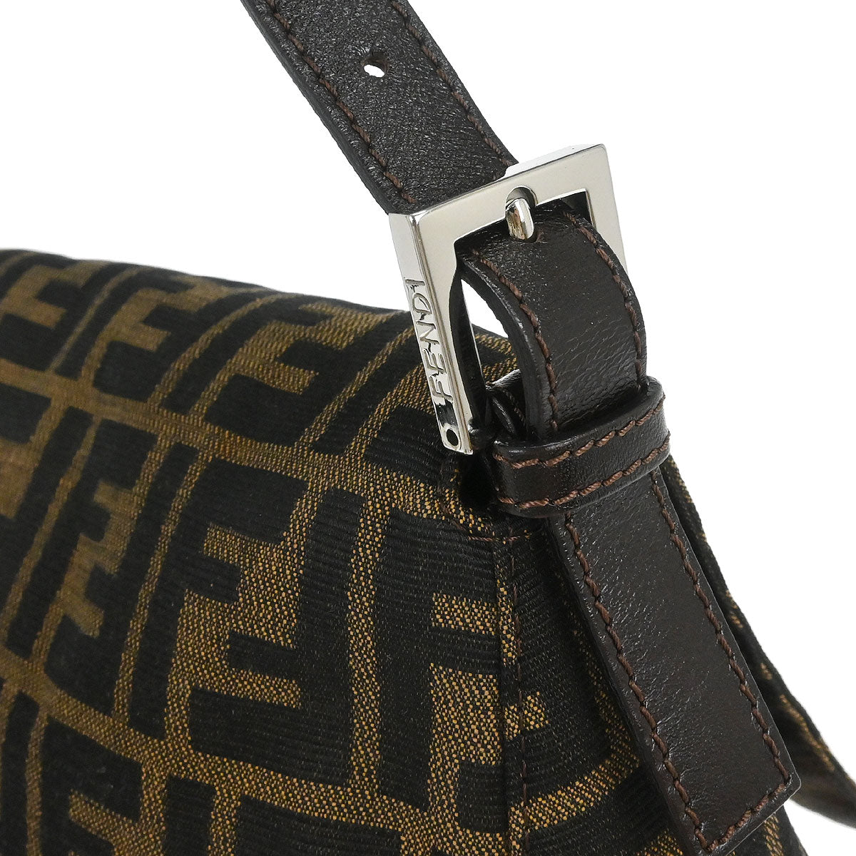 Fendi Brown Canvas Zucca Mamma Baguette Handbag