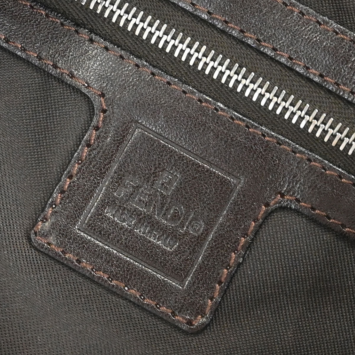 Fendi Brown Canvas Zucca Mamma Baguette Handbag