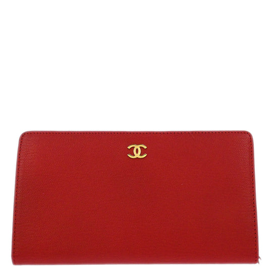 Chanel Red Calfskin Coin Purse Wallet