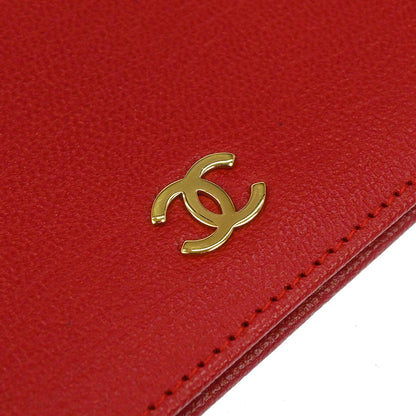 Chanel Red Calfskin Coin Purse Wallet
